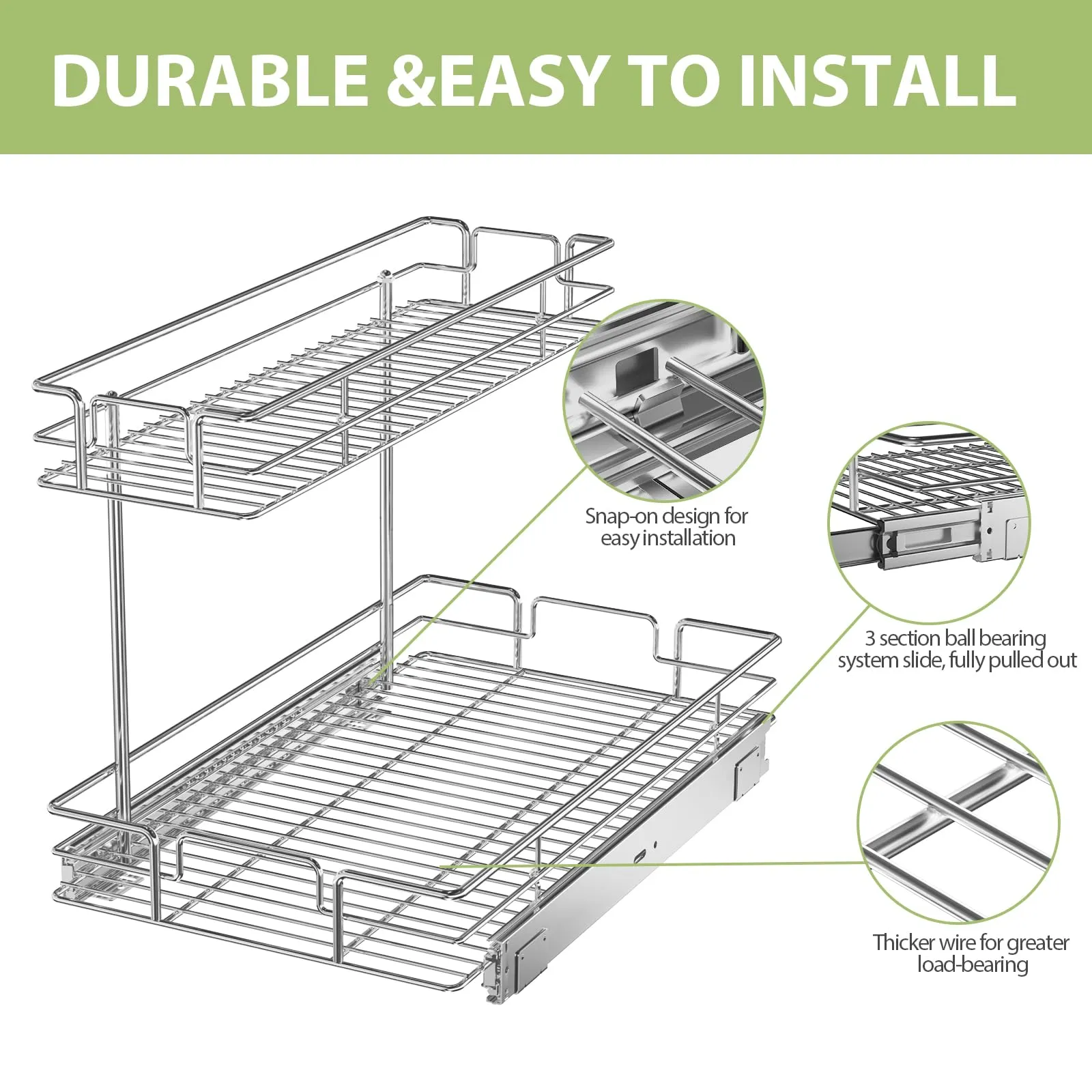 2 Tier Slide Out Multi-functional Cabinet Organizer