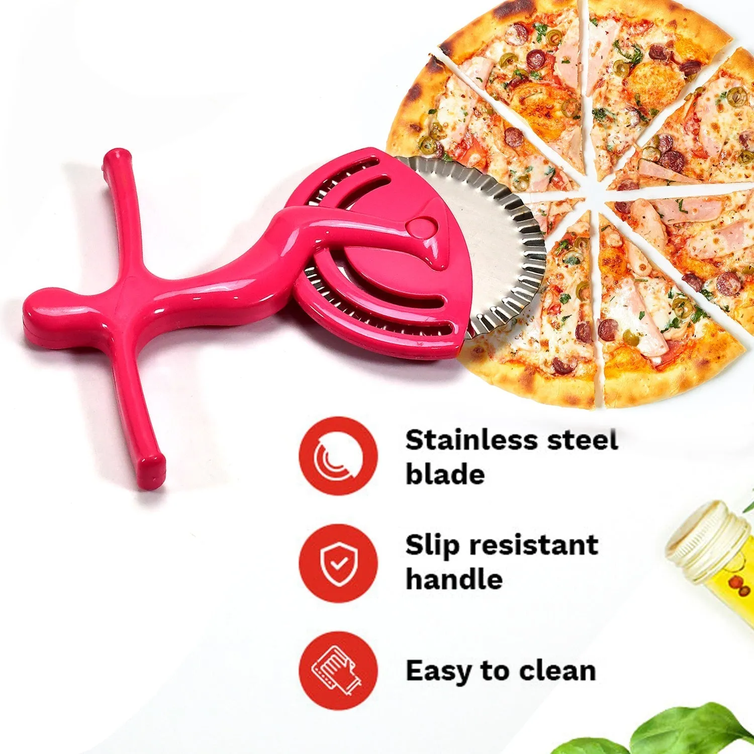 2649 Pizza / Sandwich / Burger / Slicer / Multipurpose Cutter for, Kitchen, Restaurant roll Cutting Wheel