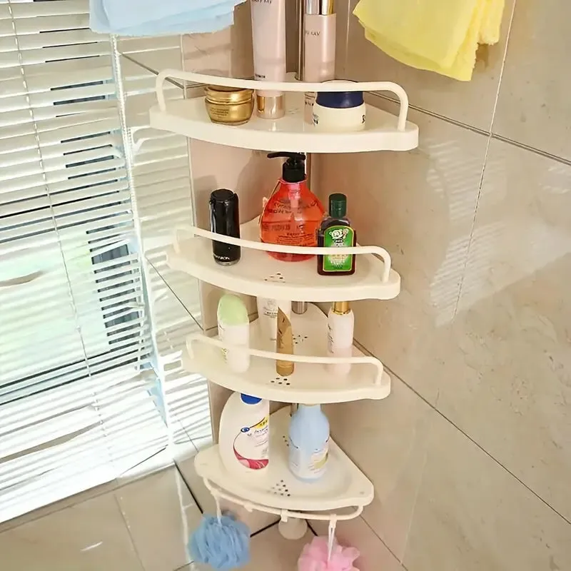 360° Rotating Bathroom Corner Shelf