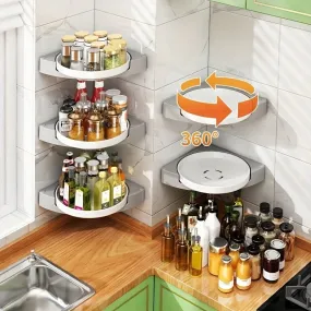 360° Rotating Bathroom Corner Shelf