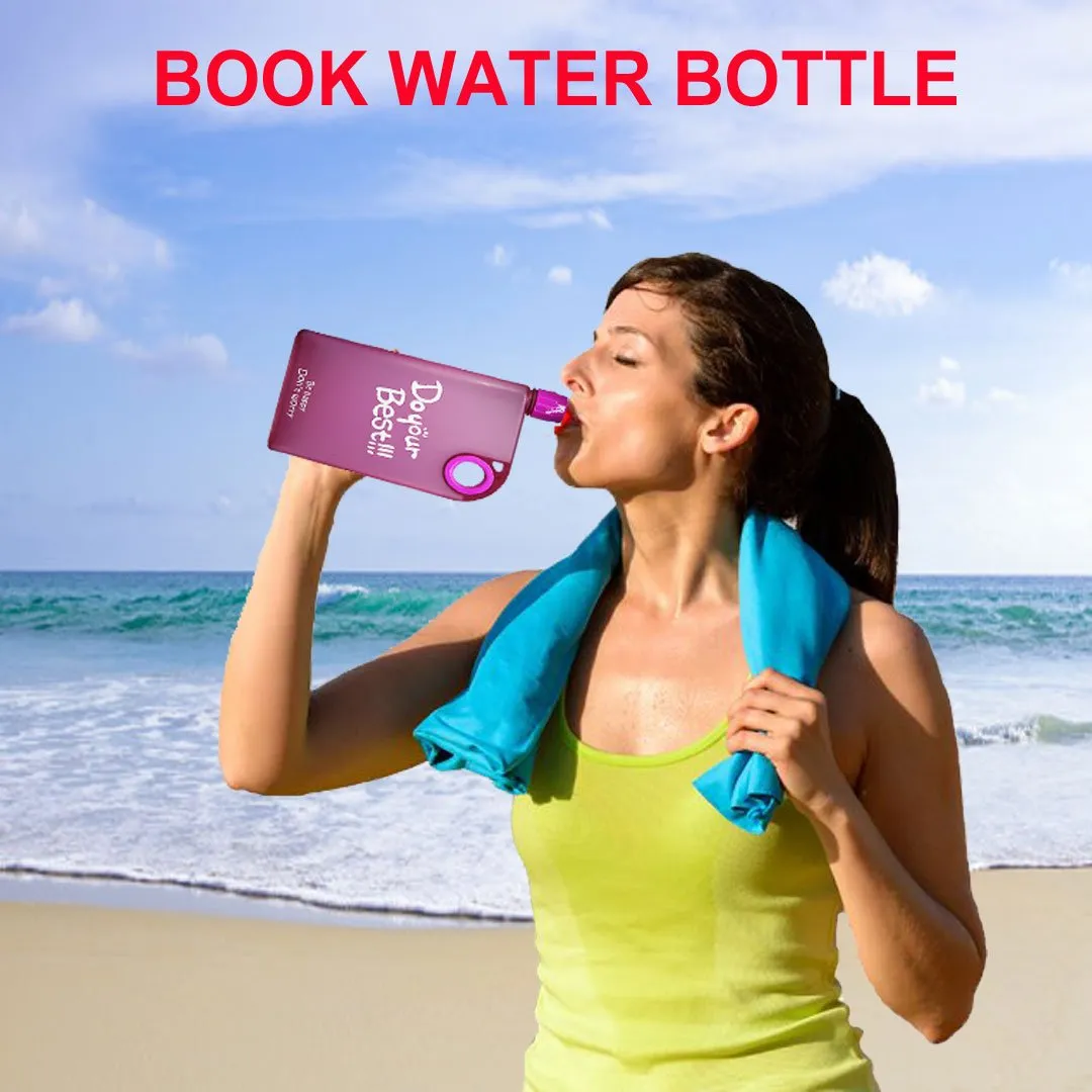 380ml Portable Flat Water Bottle with Plastic Ring Flat Water Bottle