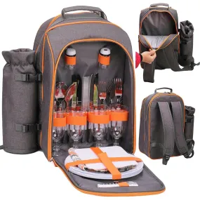 4 Person Picnic Cooler Bag With Picnic Essentials