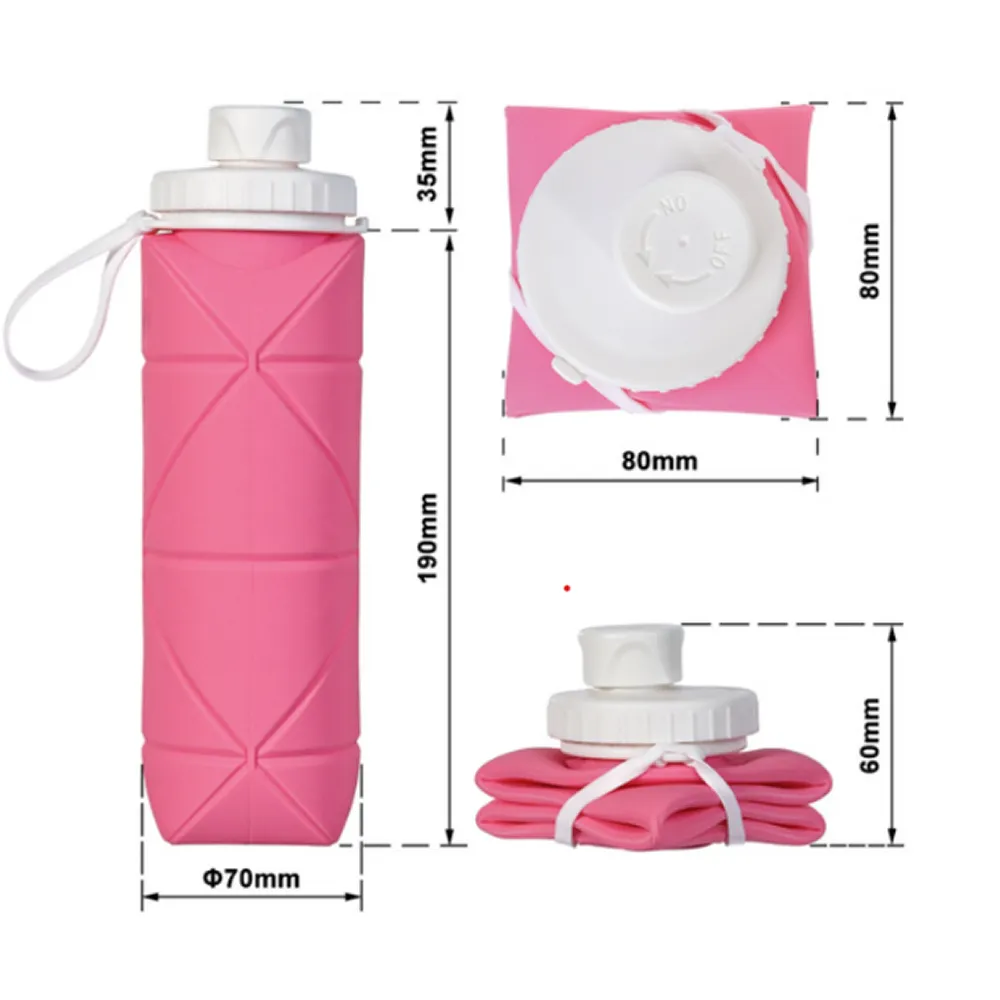 600Ml Non-Toxic Collapsible Water Bottle