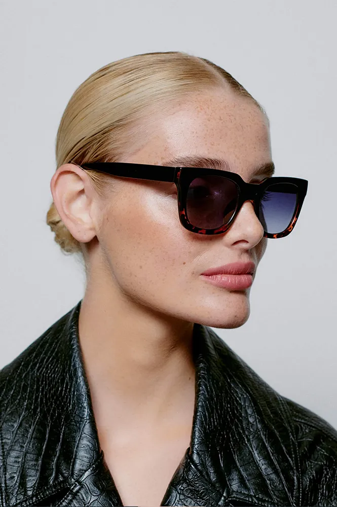 A Kjaerbede Nancy Black Demi Tortoise Sunglasses