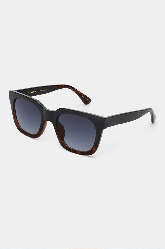 A Kjaerbede Nancy Black Demi Tortoise Sunglasses