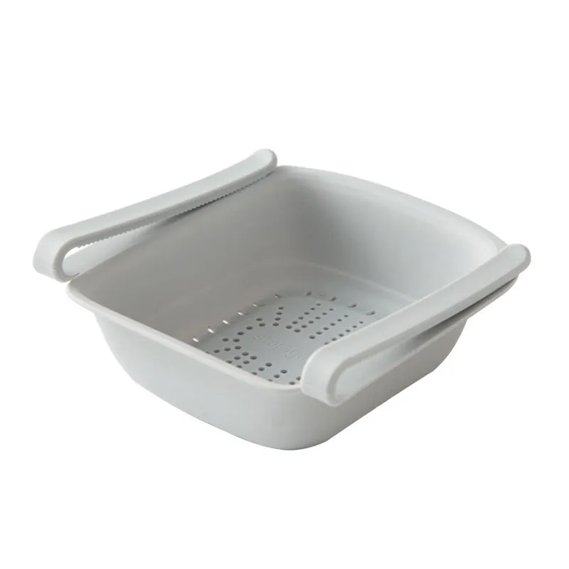 A3016 Kitchen Plastic Drainage Basket Fruit Basket Multifunctional Vegetable Washing Basket Drainer Refrigerator Storage Basket