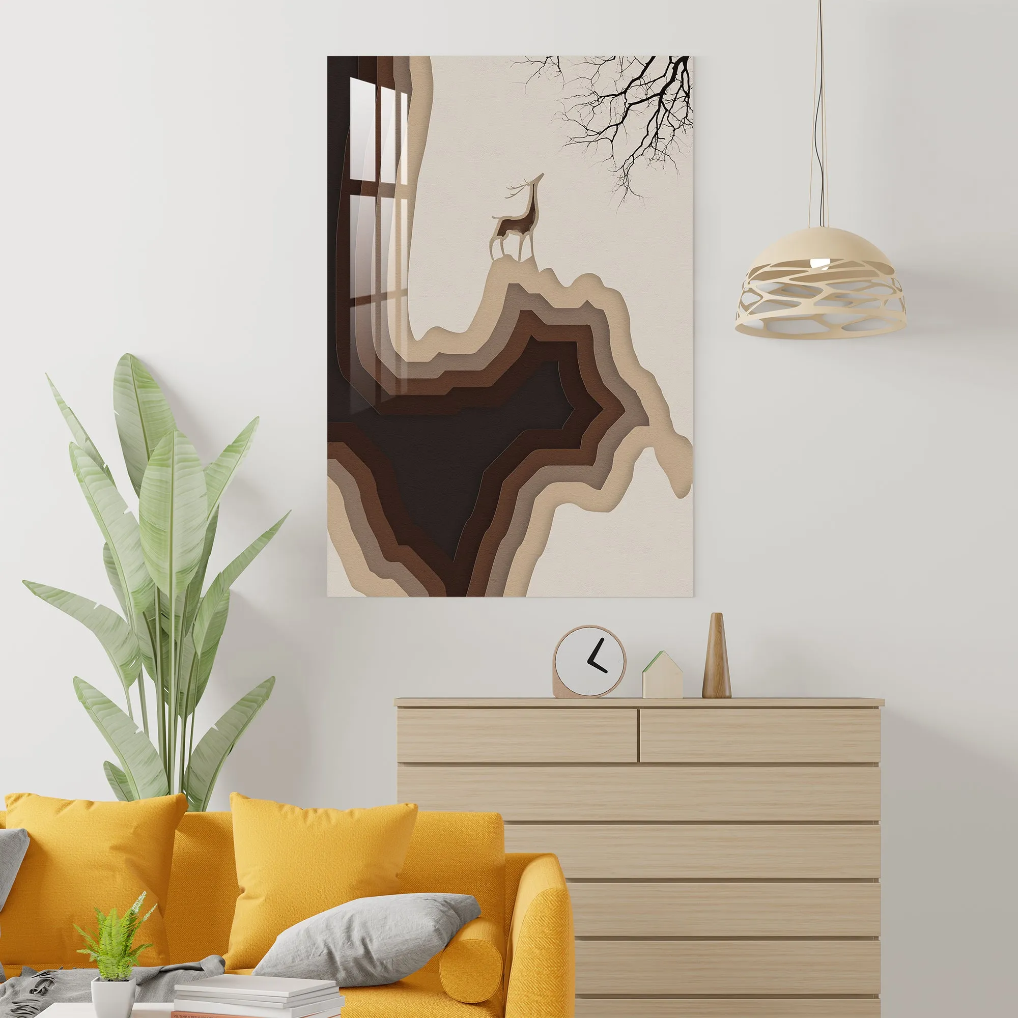 Abstract Deer Landscape Acrylic Wall Art