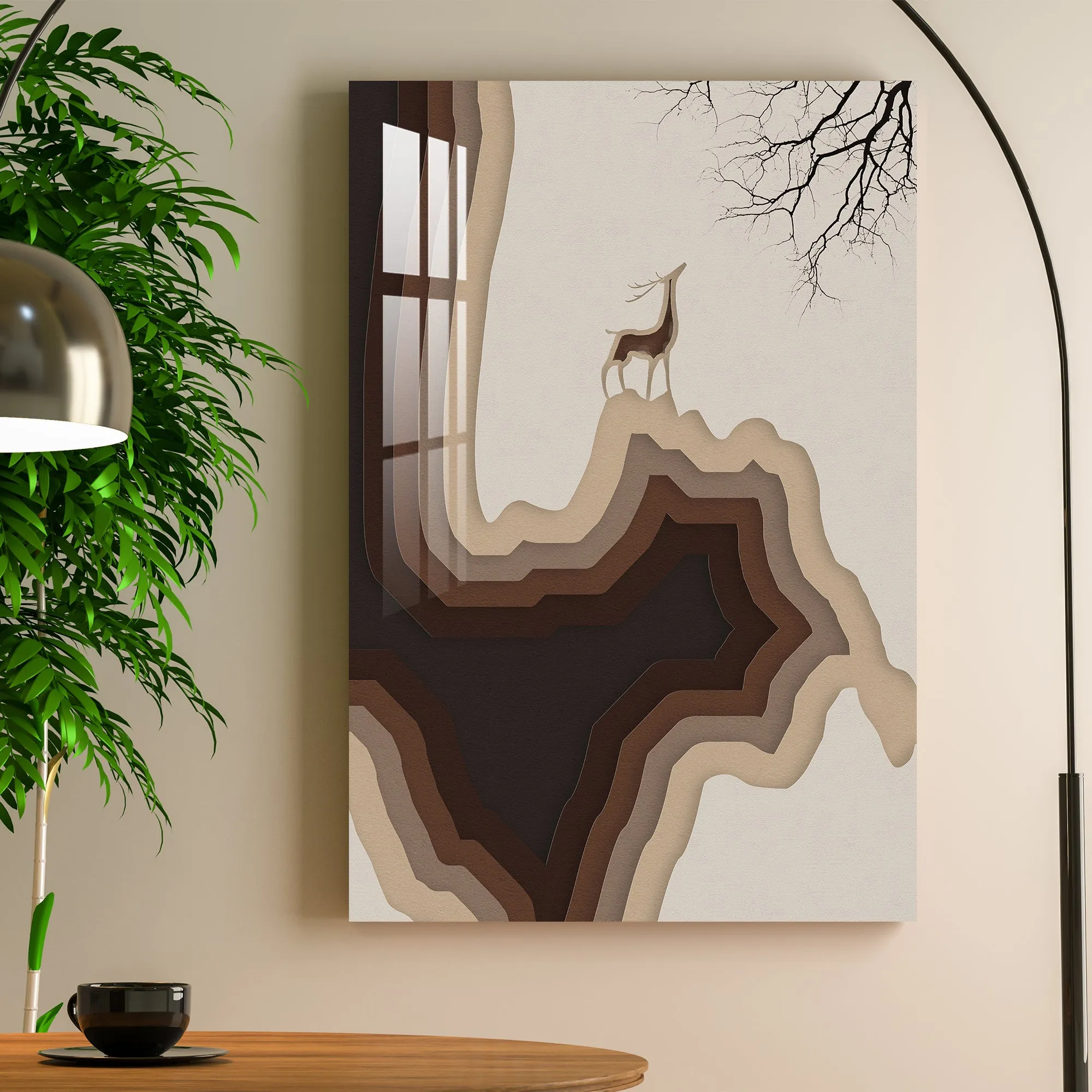 Abstract Deer Landscape Acrylic Wall Art