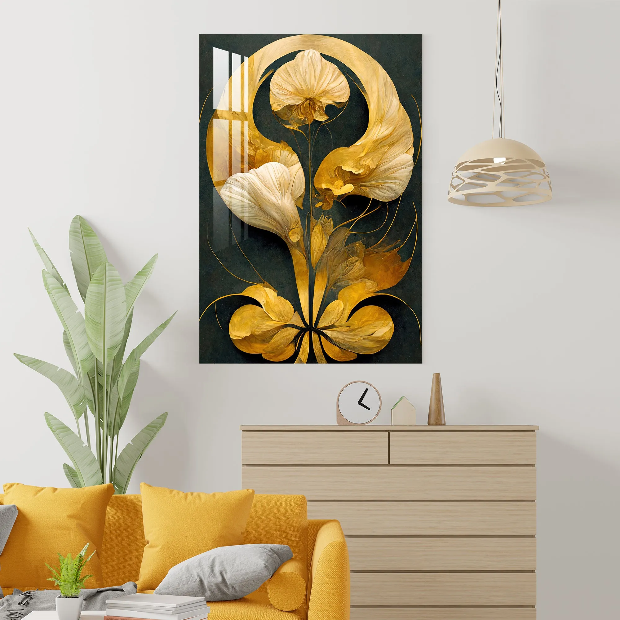 Abstract Golden Decor Acrylic Wall Art