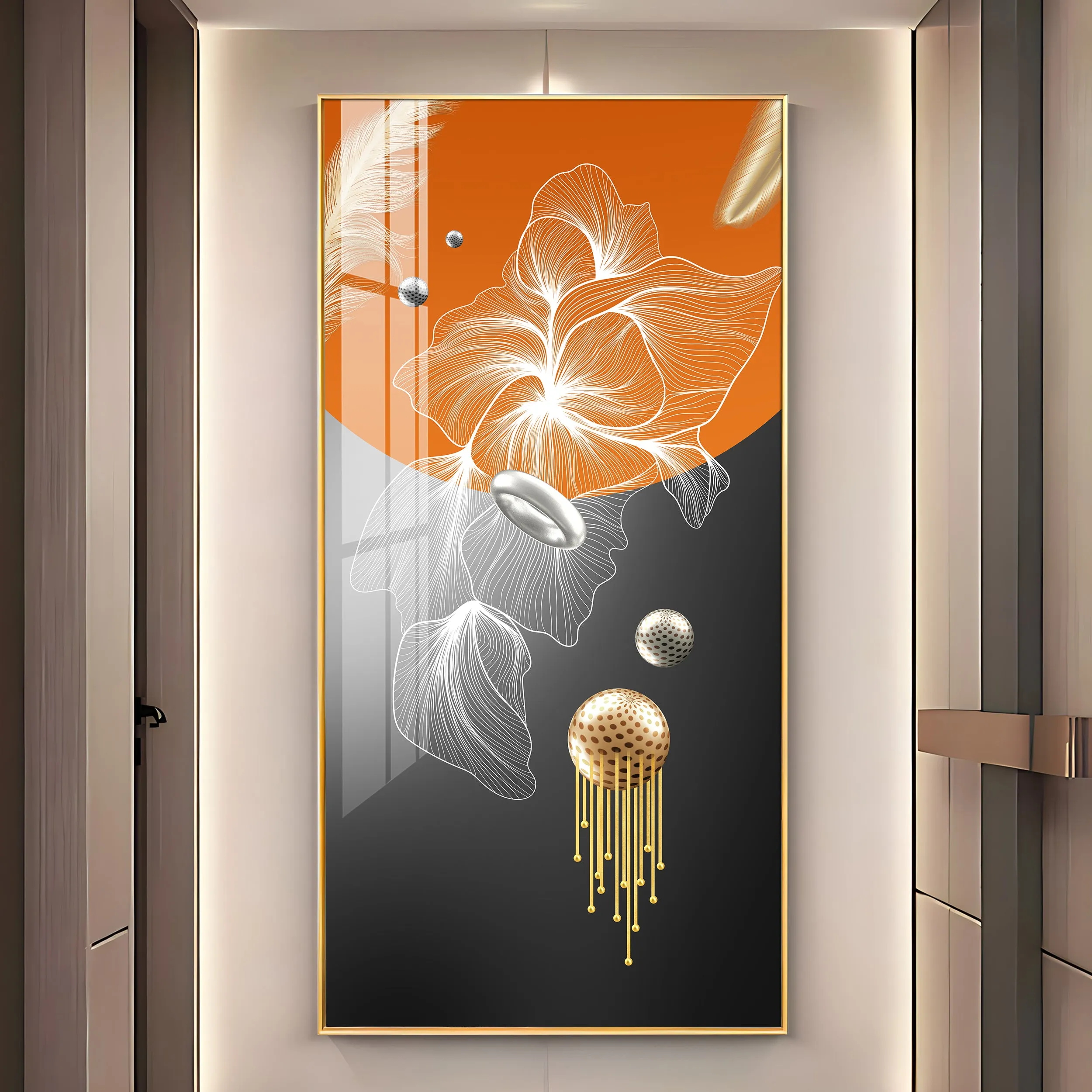 Abstract Modern Decorative Premium Acrylic Vertical Wall Art