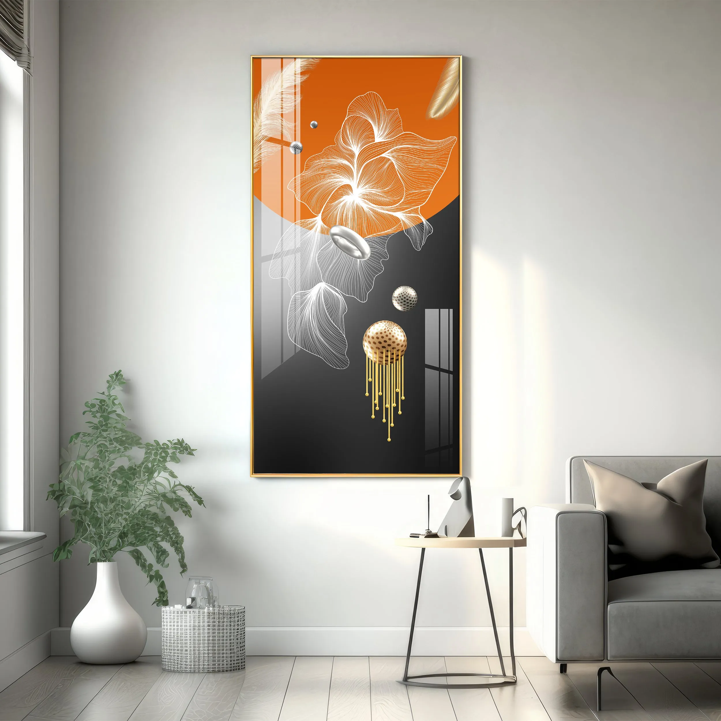 Abstract Modern Decorative Premium Acrylic Vertical Wall Art