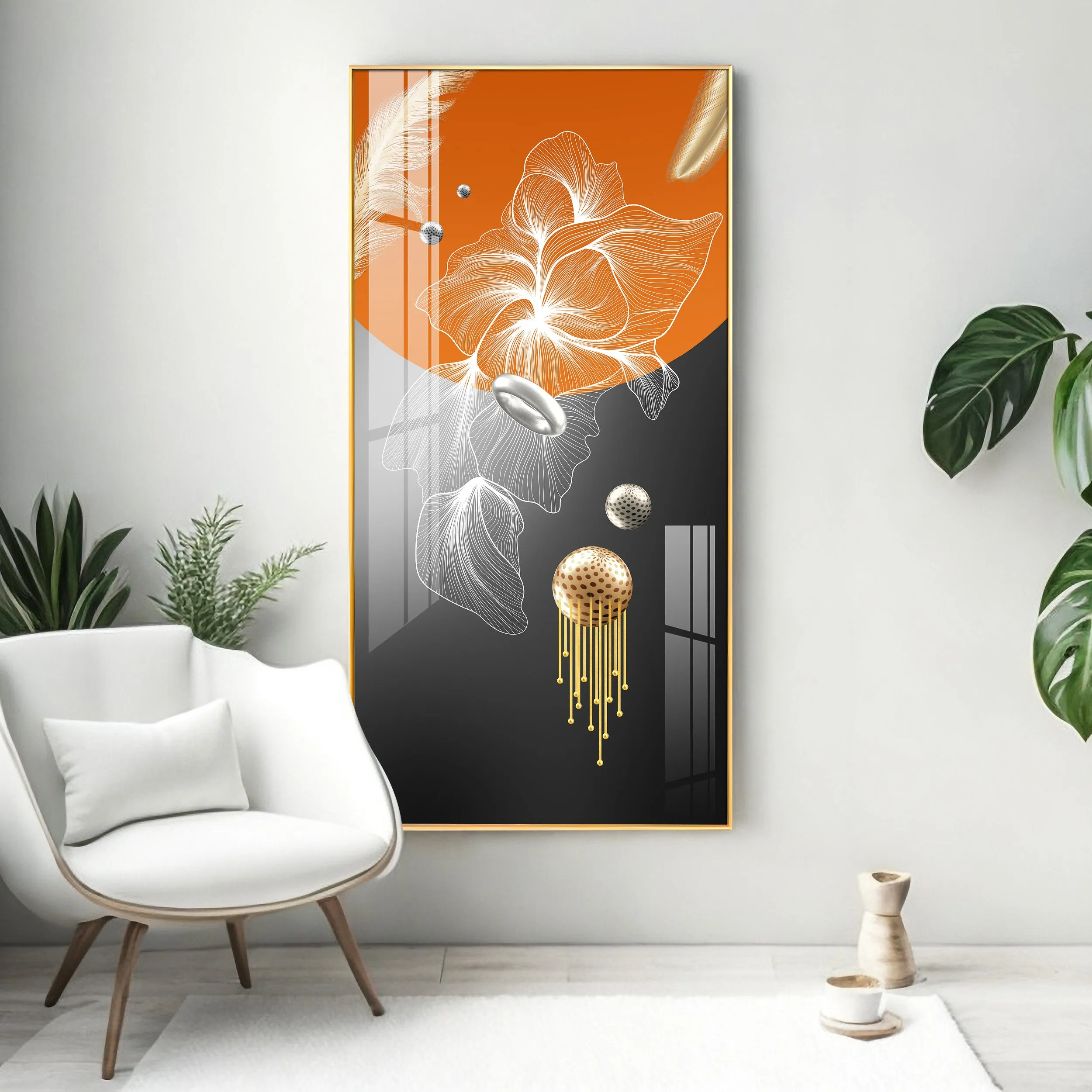 Abstract Modern Decorative Premium Acrylic Vertical Wall Art