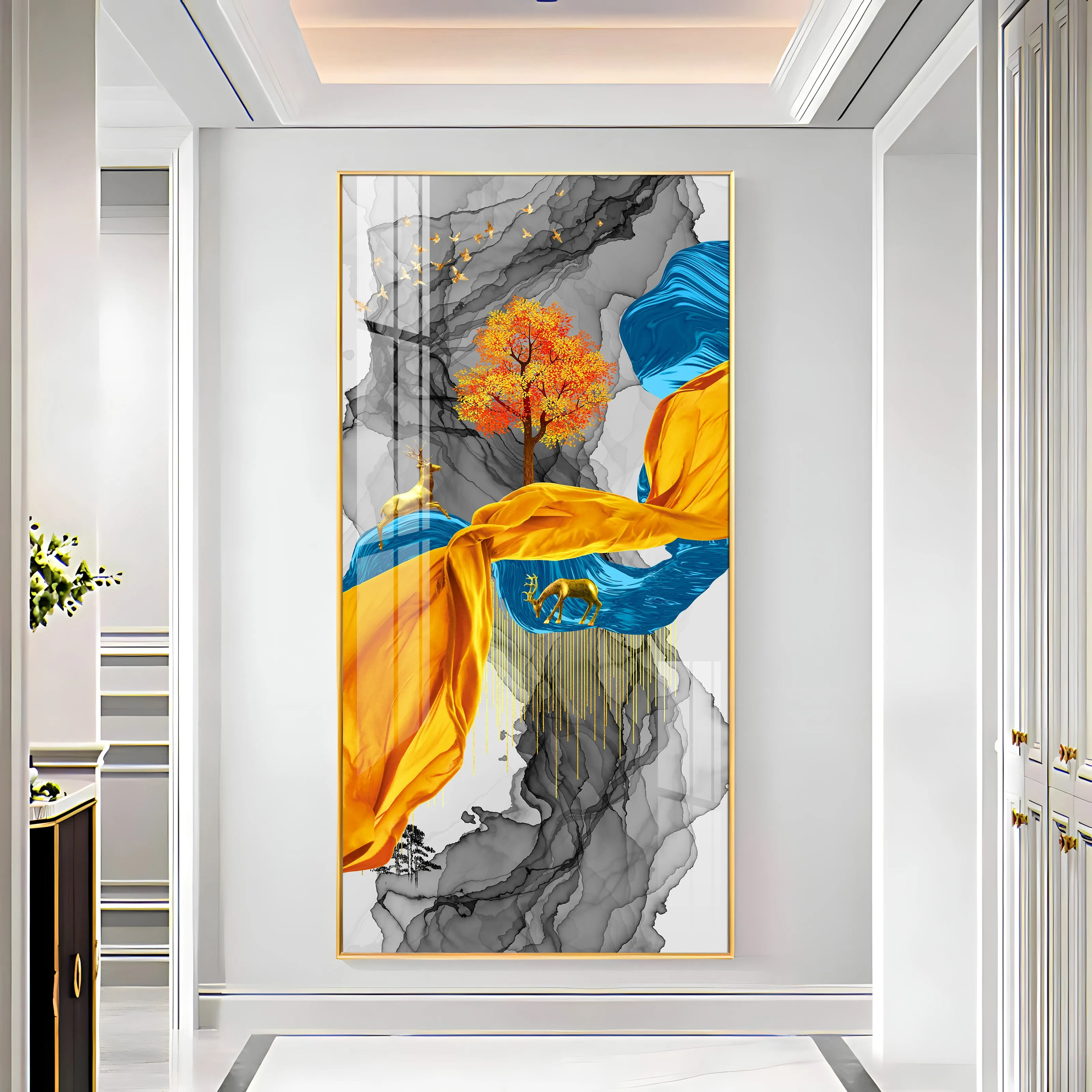 Abstract Ribbons Premium Acrylic Vertical Wall Art