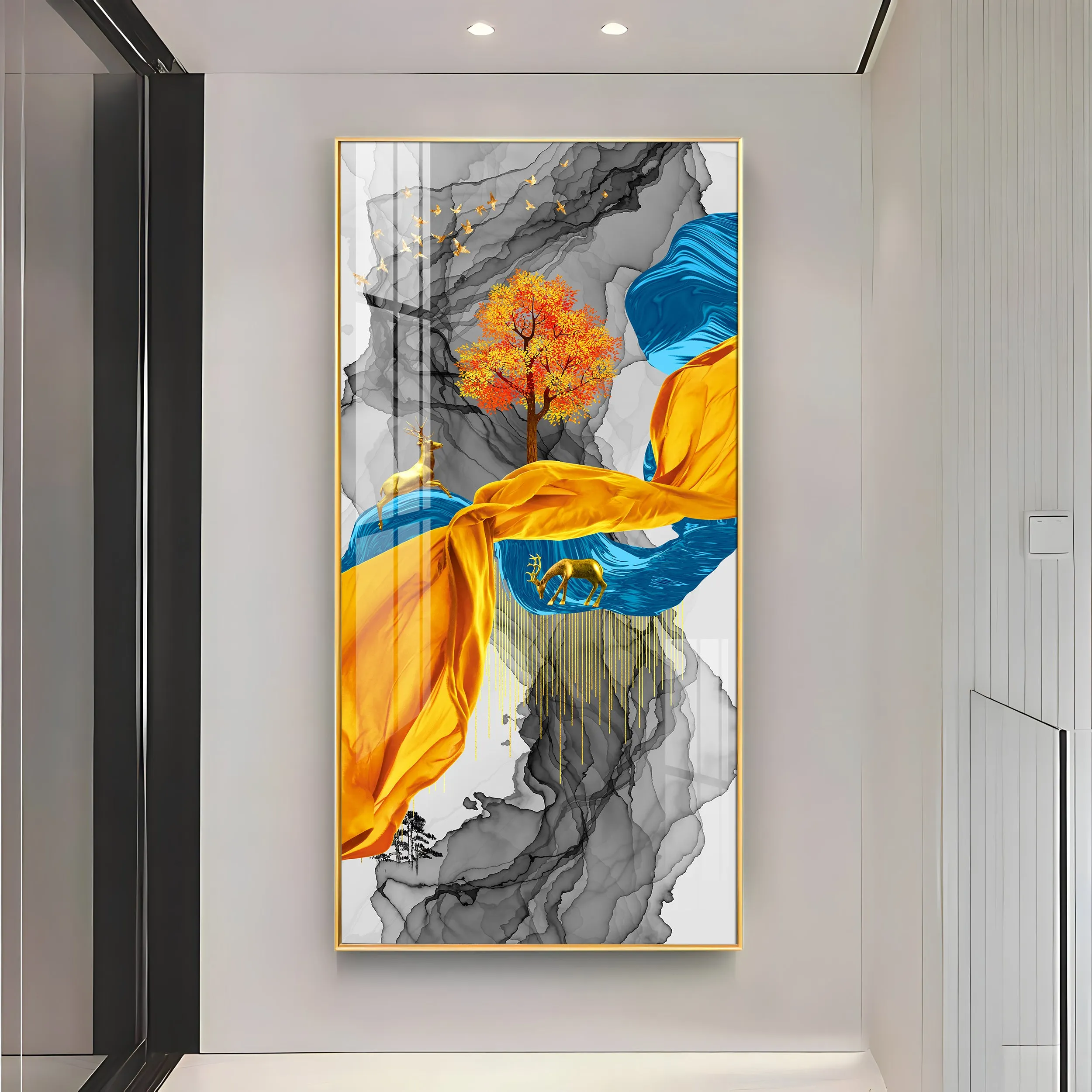 Abstract Ribbons Premium Acrylic Vertical Wall Art