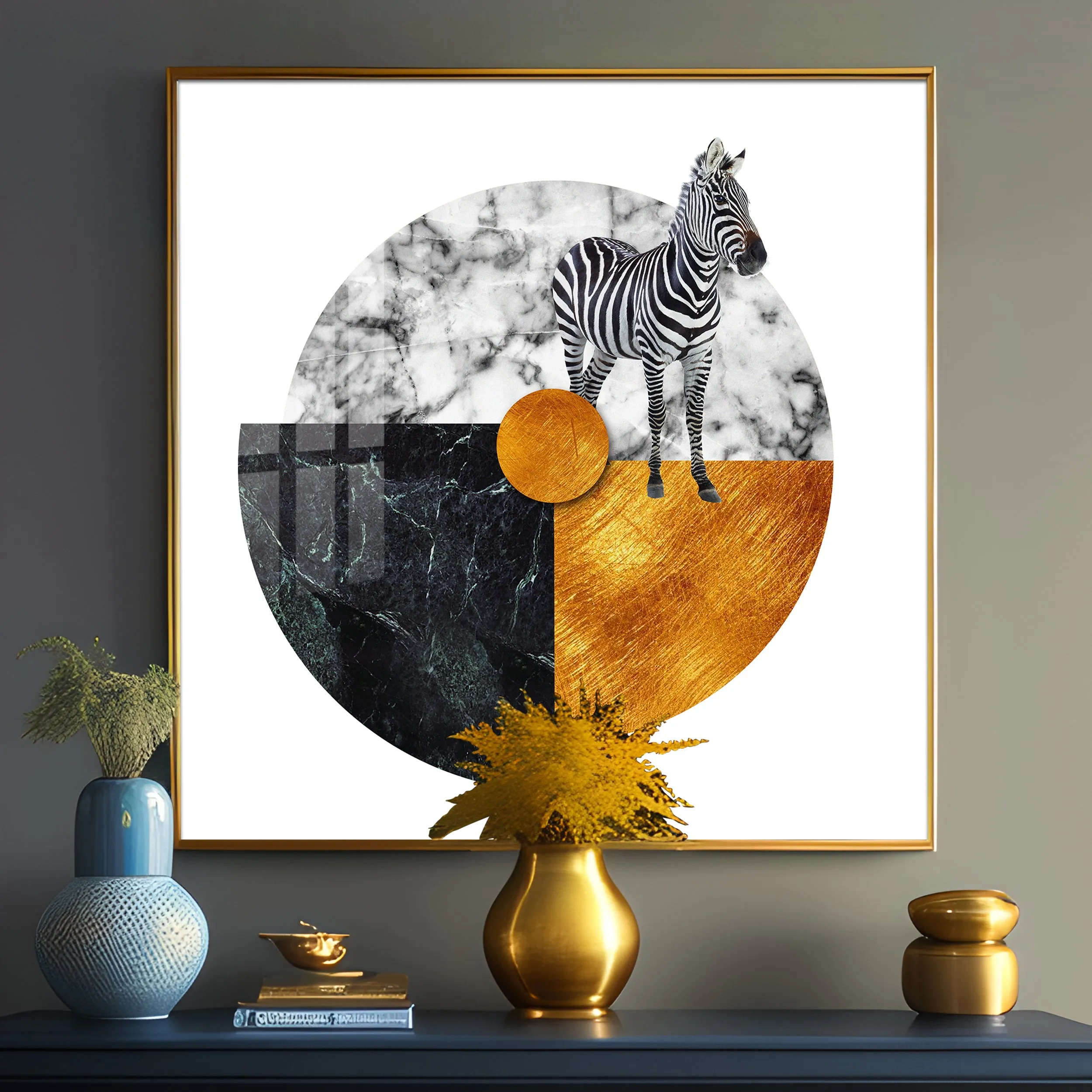 Abstract Zebra Premium Acrylic Square Wall Art