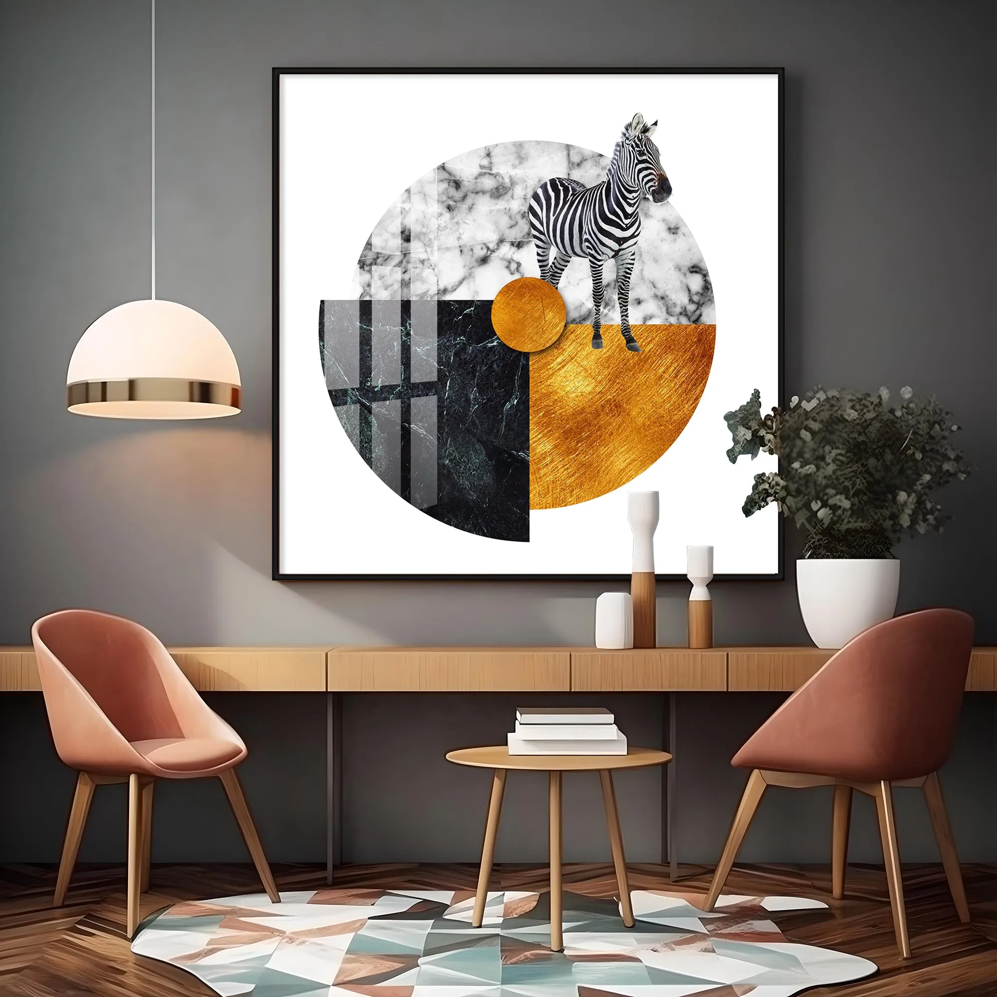 Abstract Zebra Premium Acrylic Square Wall Art