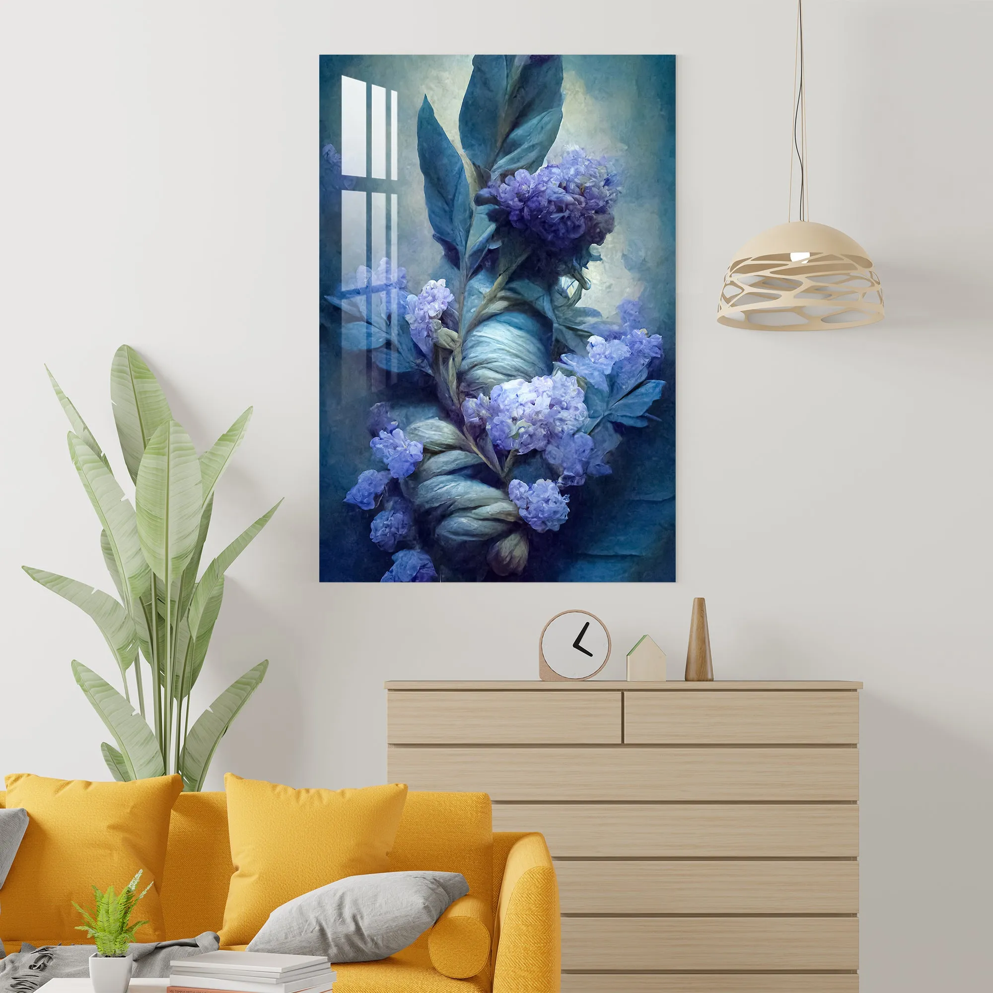 Aesthetic Purple Flowers Acrylic Wall Art