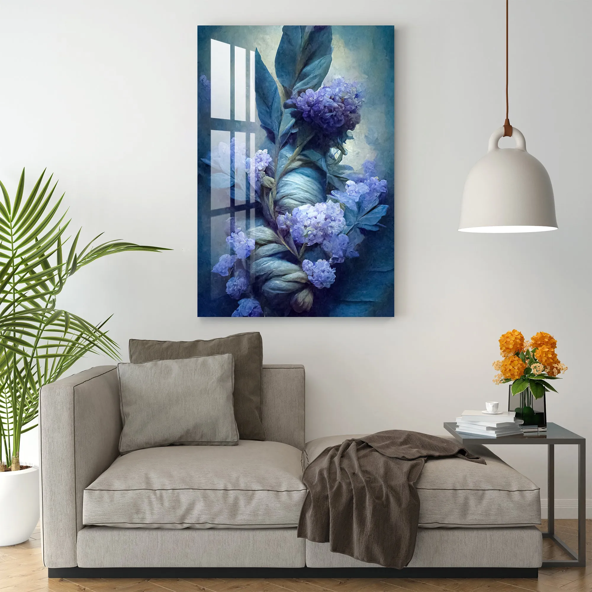 Aesthetic Purple Flowers Acrylic Wall Art