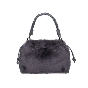 Alexa Gray Synthetic Fur Handbag & Clutch