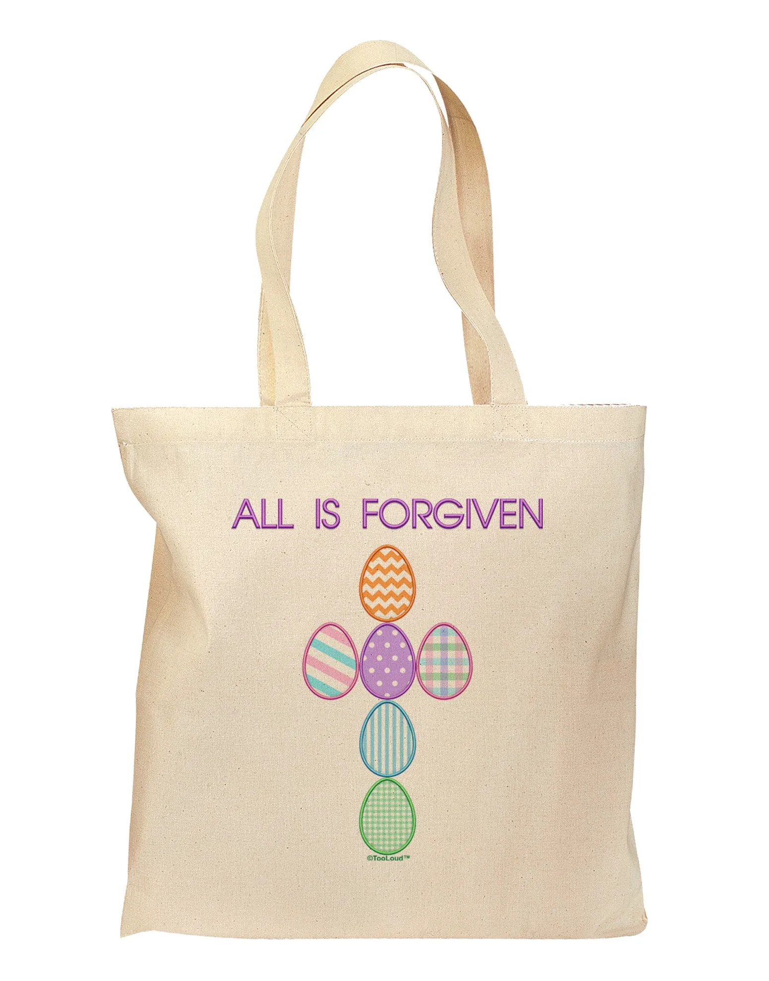 All is forgiven Cross Faux Applique Grocery Tote Bag