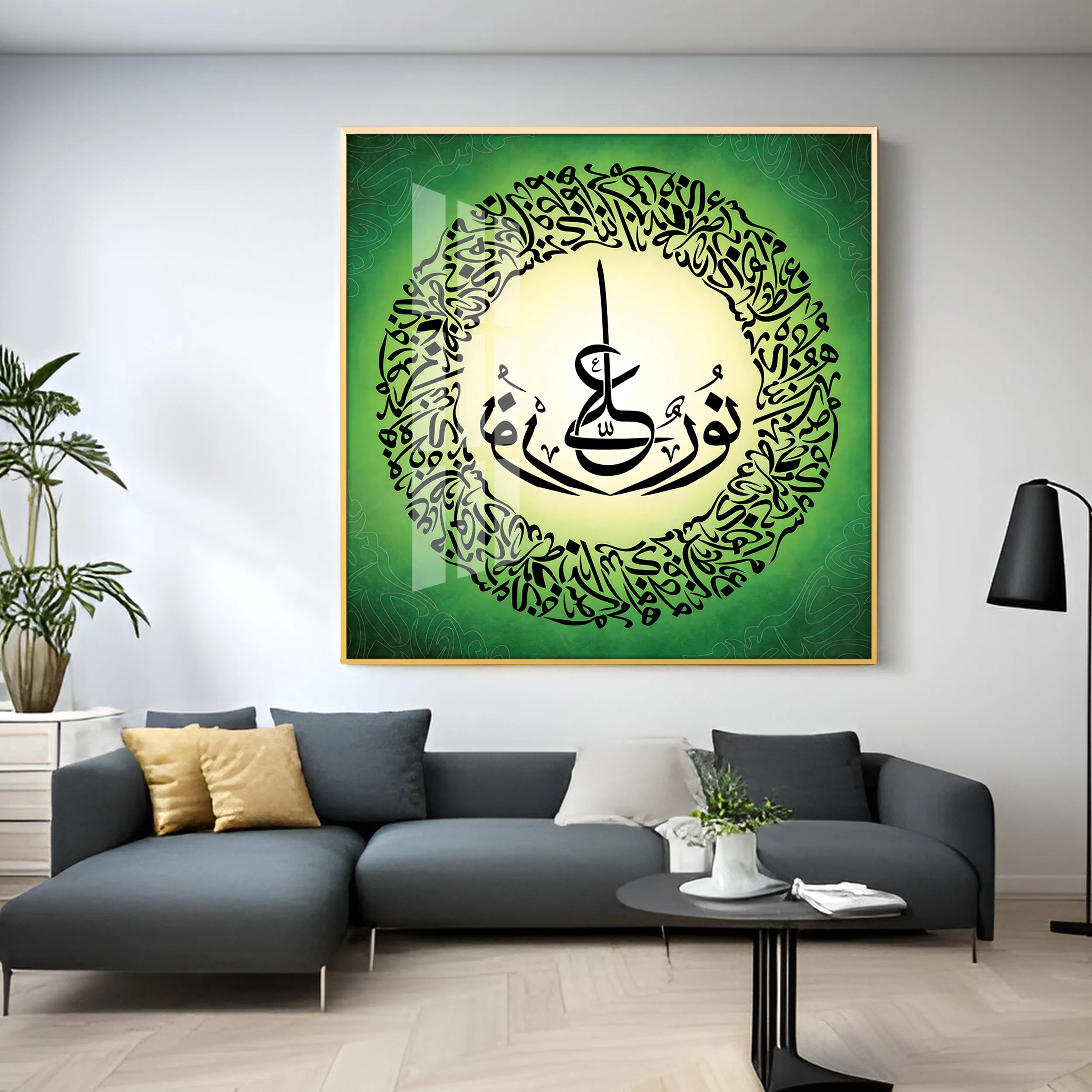 Allah Arabic Calligraphy Premium Acrylic Square Wall Art