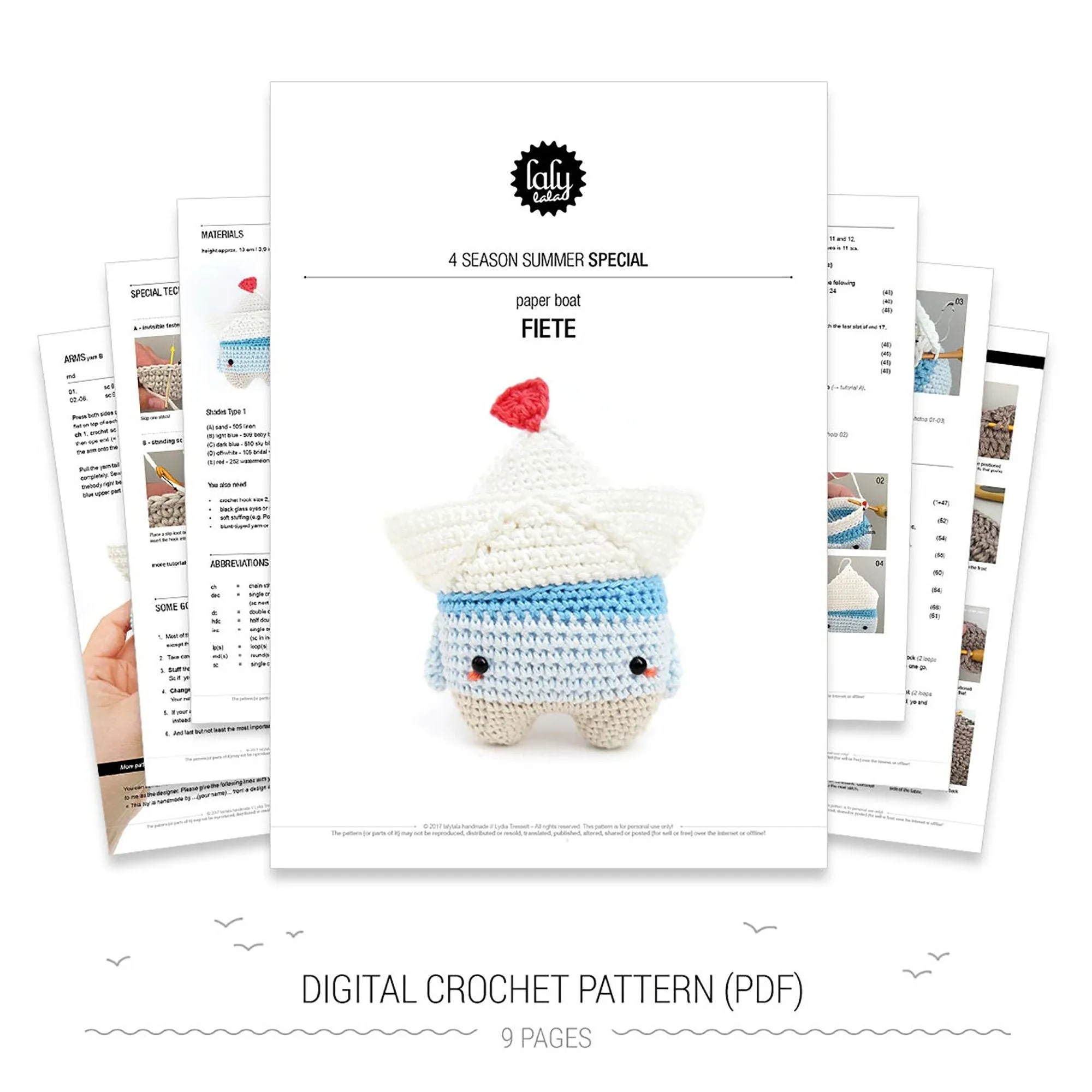 Amigurumi Crochet Kit . Paperboat Fiete