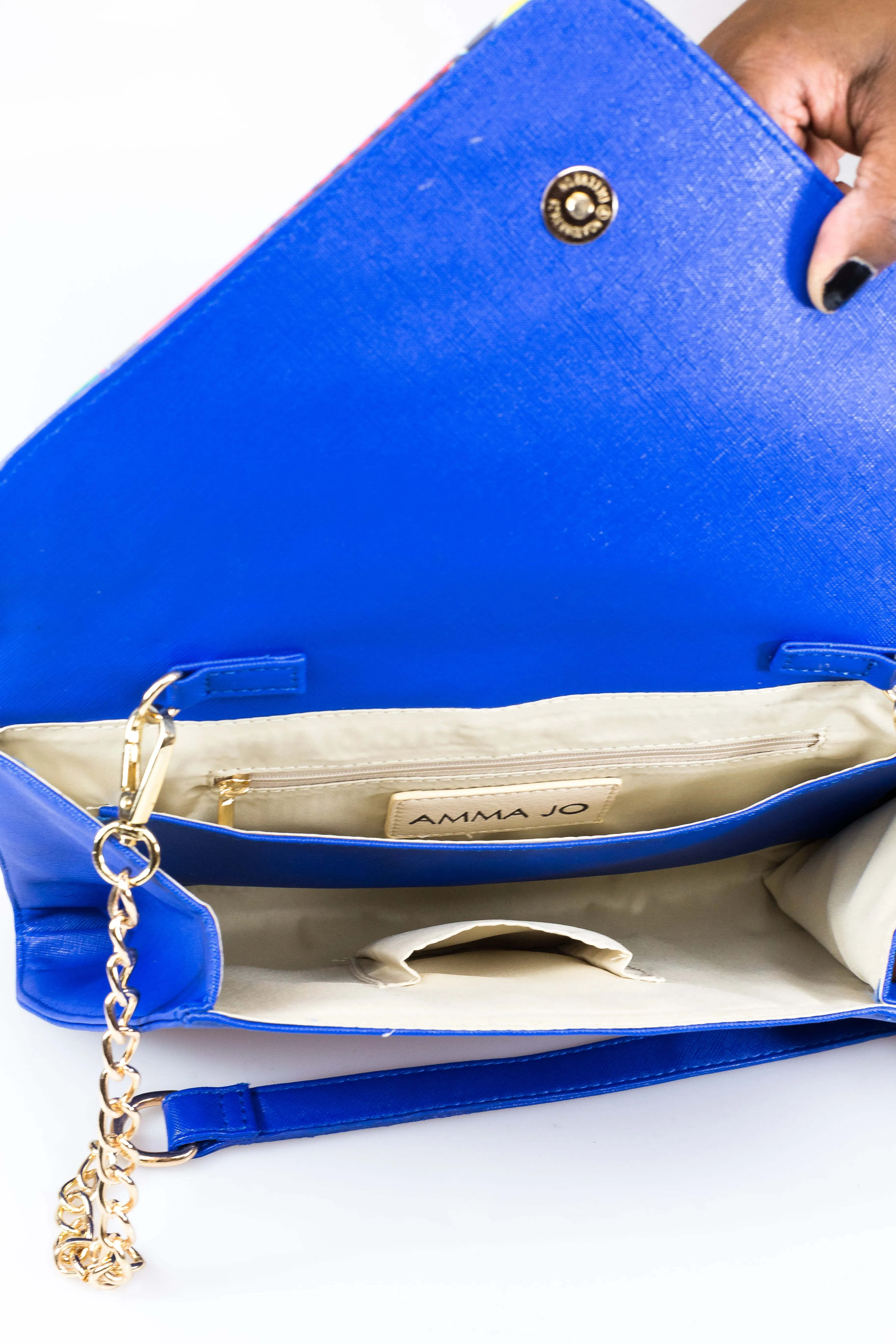 AMMA JO Blue Signature Wild Thing Clutch