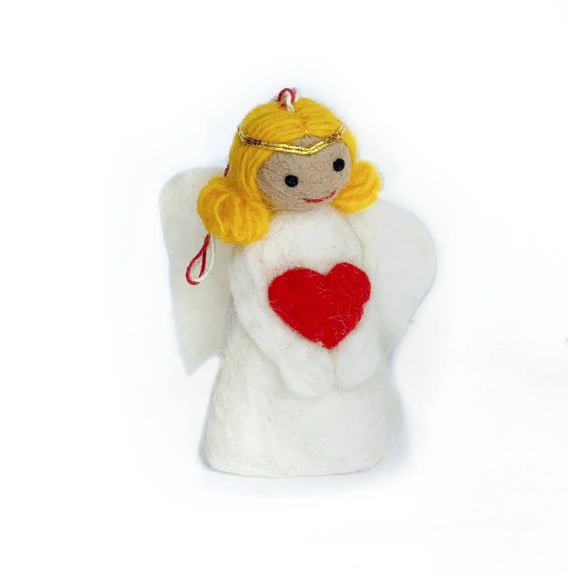 Angel Heart Ornament, Felt Wool