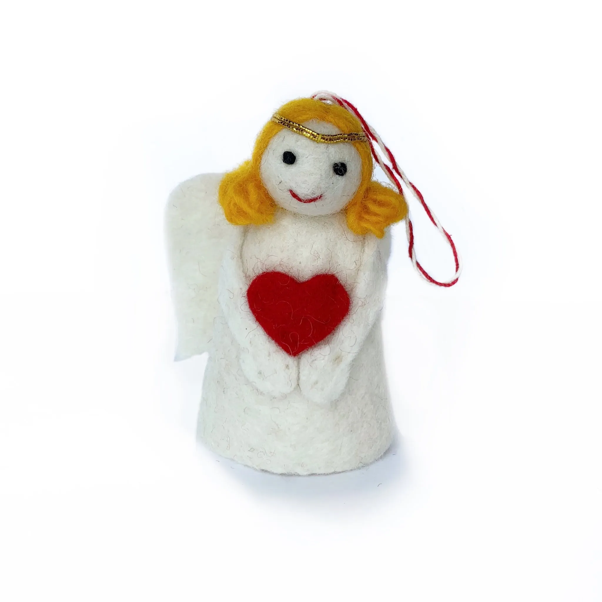 Angel Heart Ornament, Felt Wool