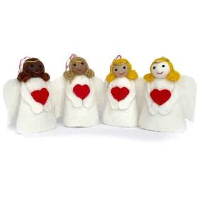 Angel Heart Ornament, Felt Wool