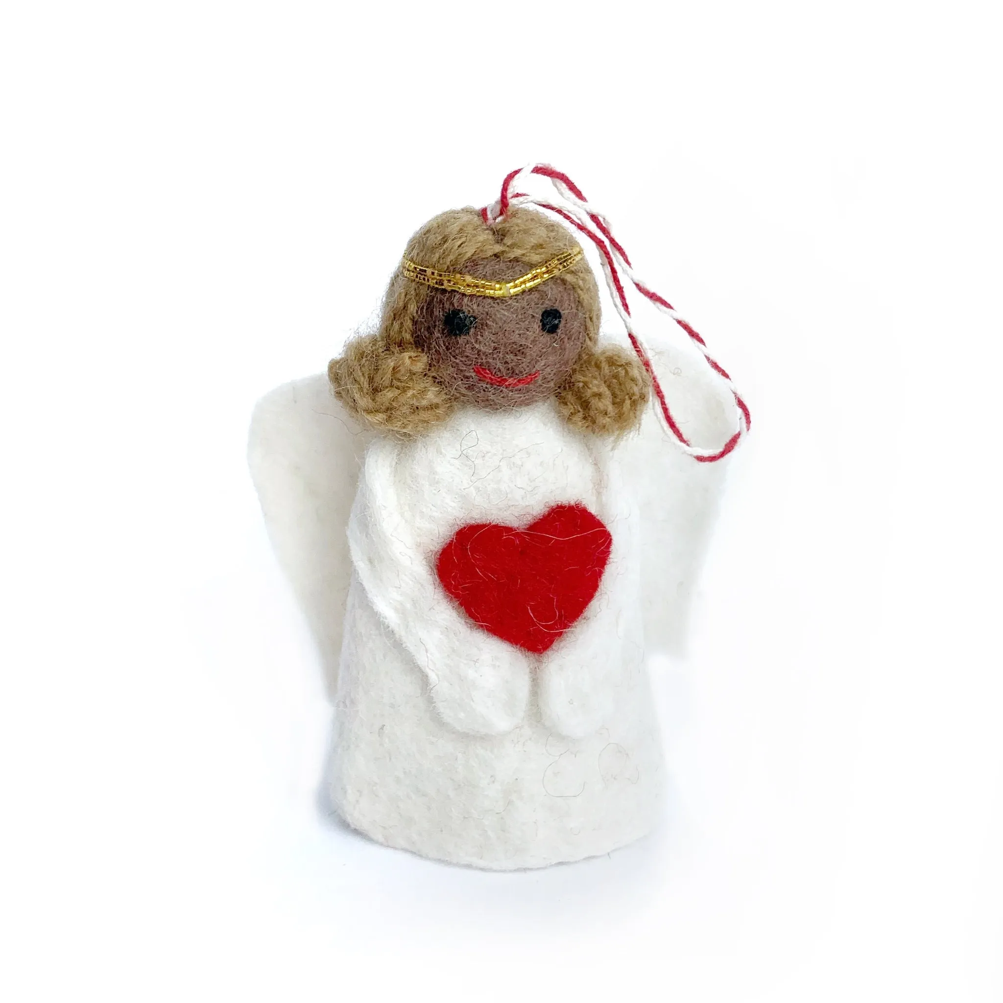 Angel Heart Ornament, Felt Wool