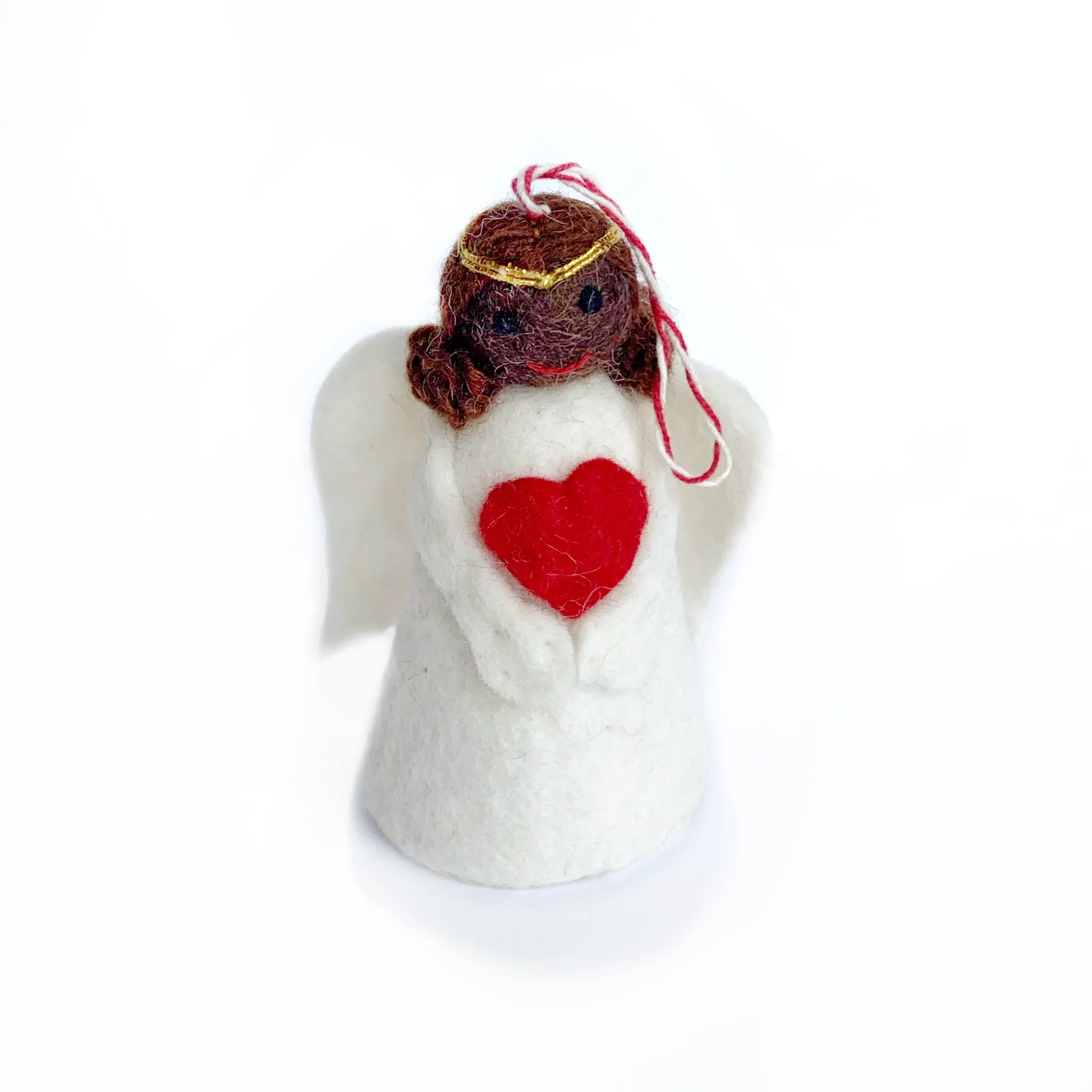 Angel Heart Ornament, Felt Wool