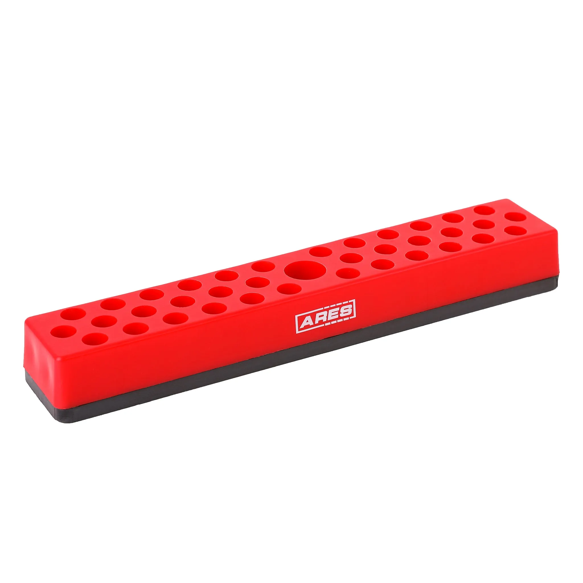 ARES 60011 - Red 37 Hole Hex Bit Organizer with Strong Magnetic Base