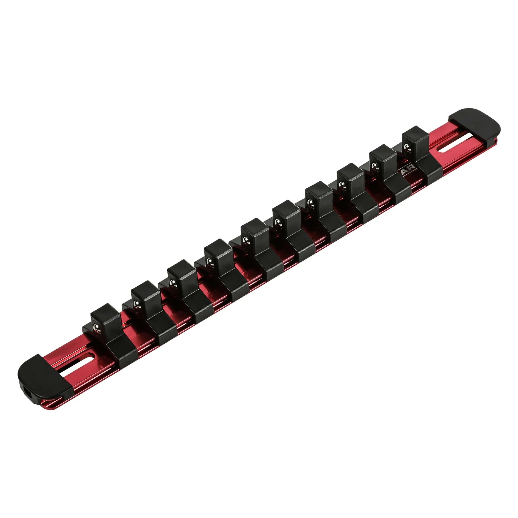 ARES 60101 - 3/8-Inch Drive Red 9.84-Inch Socket Rail with Locking End Caps