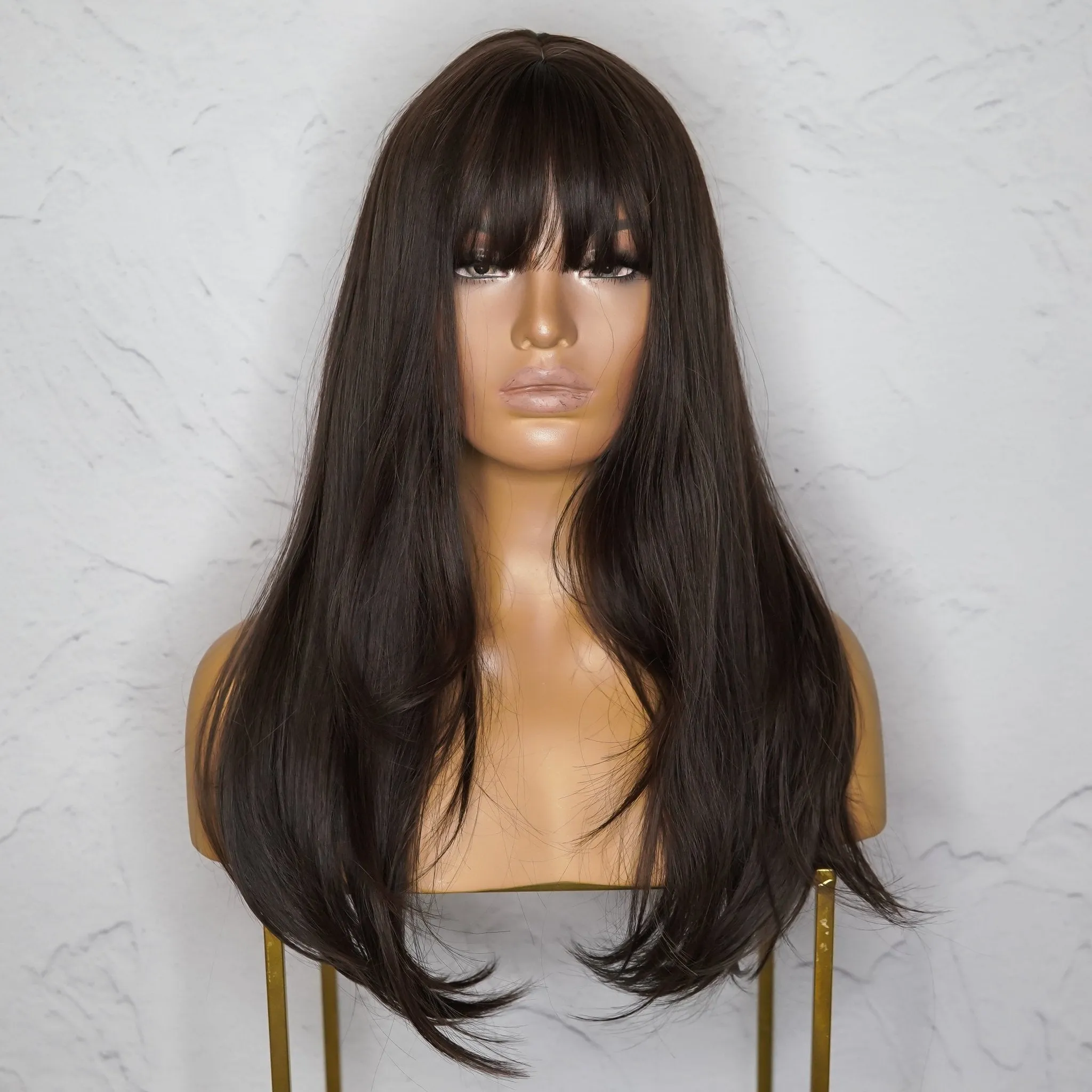 ASHLEY Dark Brown Fringe Wig