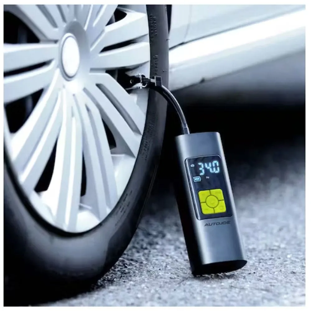 ATJ-AC100 Portable Electric Air Inflator Auto  Ultra Compact Cordless Digital Air Pump Inflator/Power Bank | W/ 12-Volt DC Adaptor