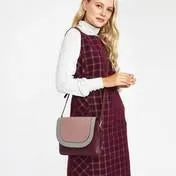 Berry Colour Block Cross Body Bag