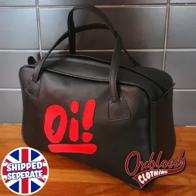 Black & Red Oi! Handbag - CAROL Style - Hand-stitched Ska & Skinhead Girl Bag