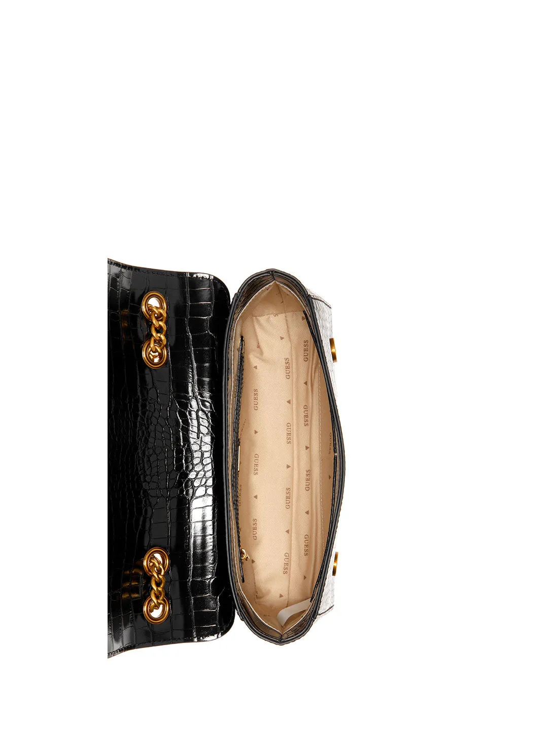 Black Nell Croco Crossbody Bag