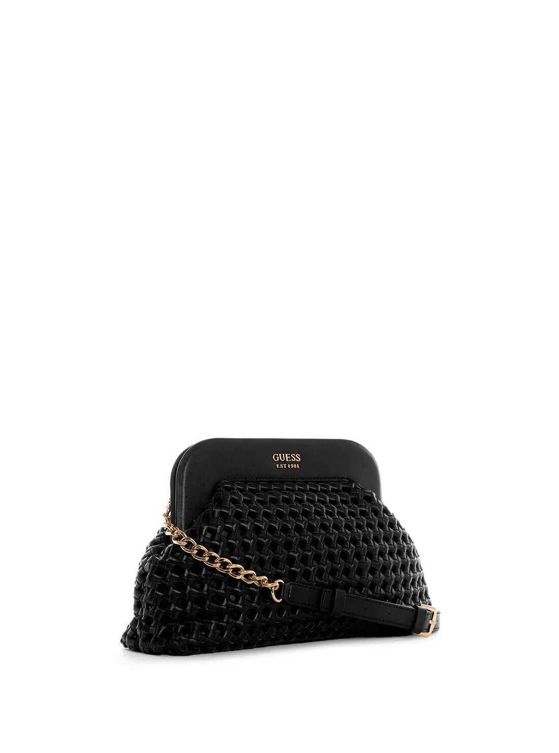 Black Sicilia Frame Clutch Crossbody Bag