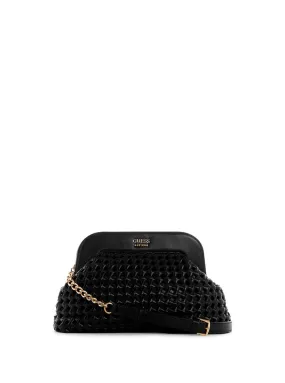 Black Sicilia Frame Clutch Crossbody Bag