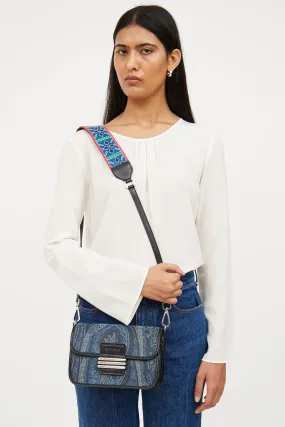 Blue Denim & Paisley Crossbody Bag