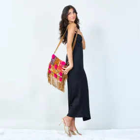 Boho embroidered fringe crossbody wholesale