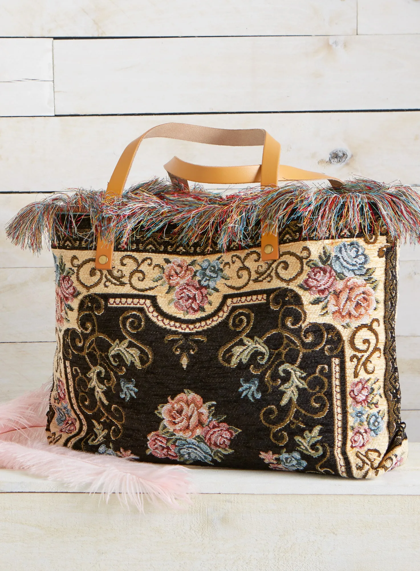 Boho Fringe Tapestry Bag