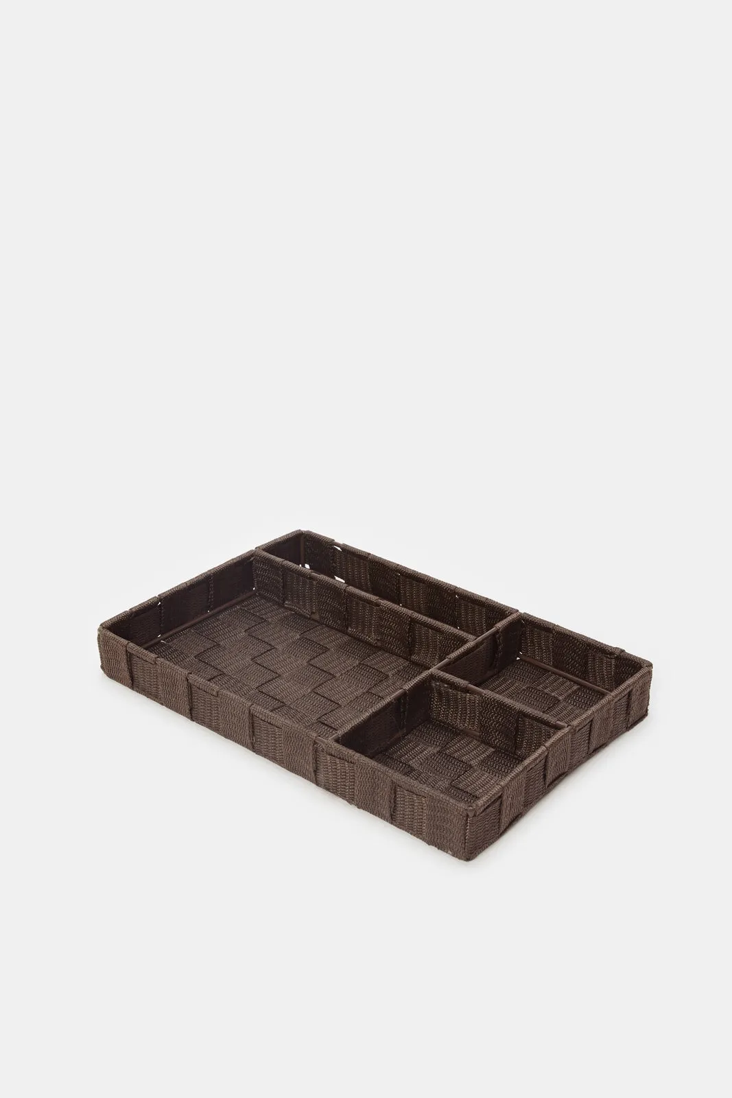 Brown 4-Section Drawer Organizer