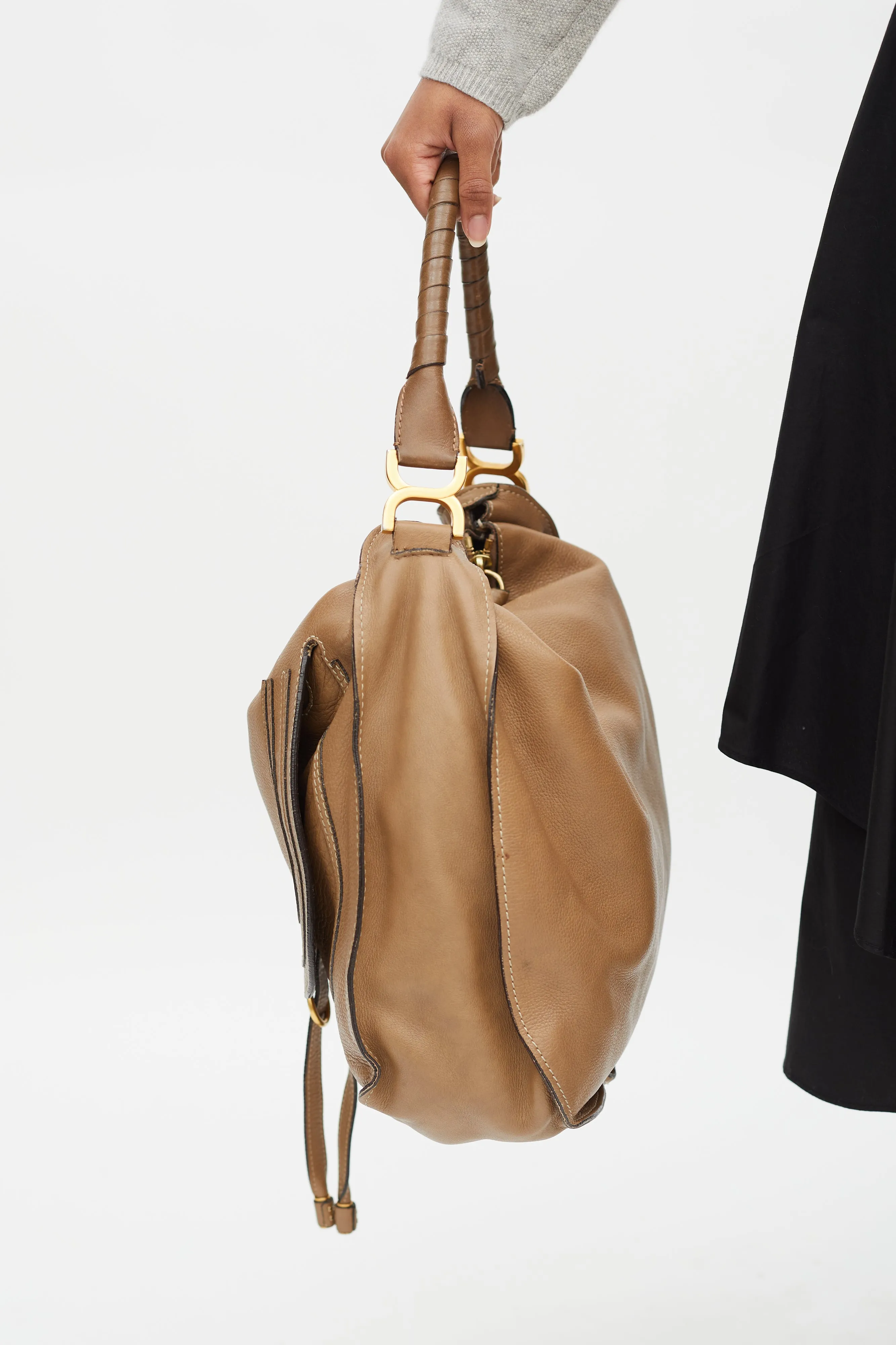 Brown Leather Marcie XL Tote Bag