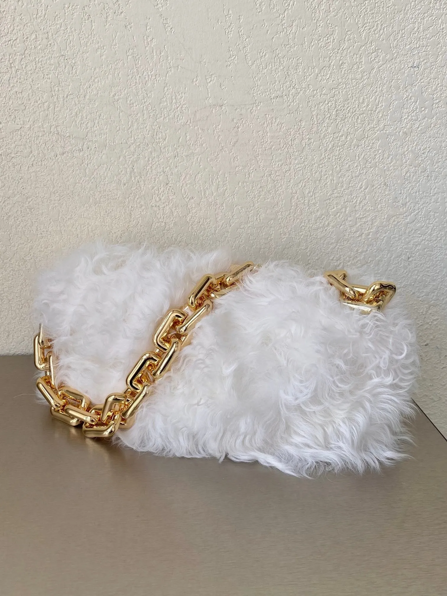 BV Chain Pouch White, For Women, Bags 12.2in/31cm