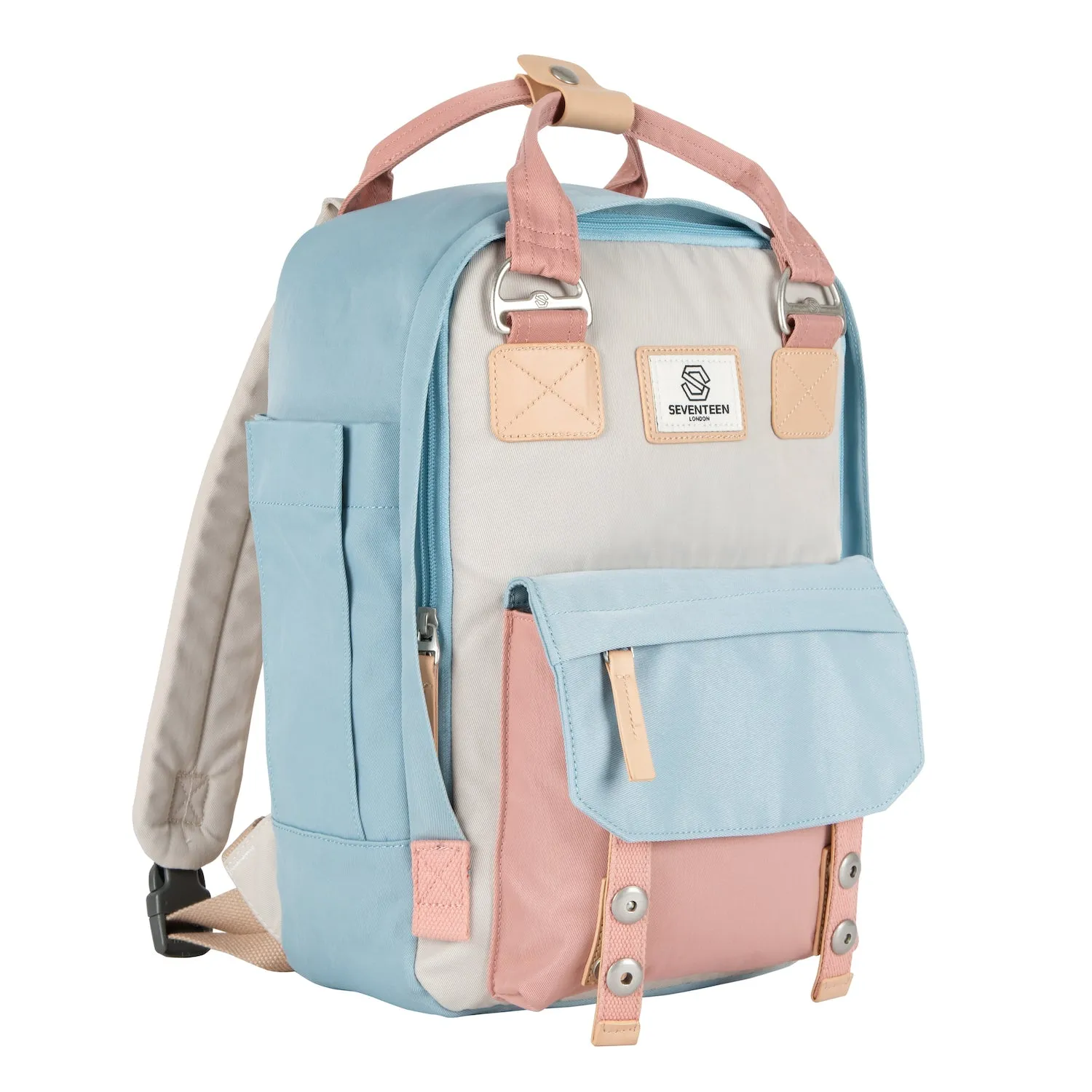 Camden Backpack - Cream, Pink & Light Blue