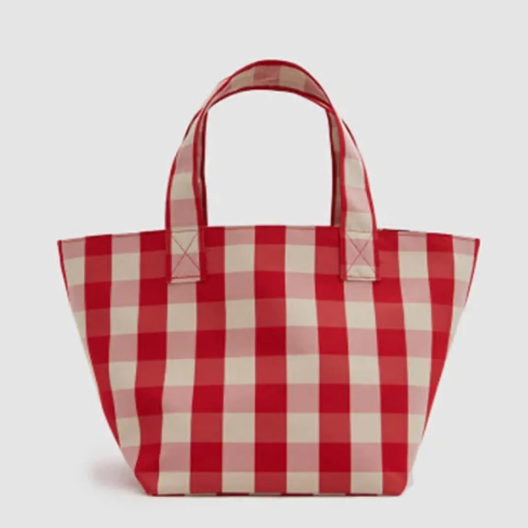 Casual Gingham Shopper Canvas Totes