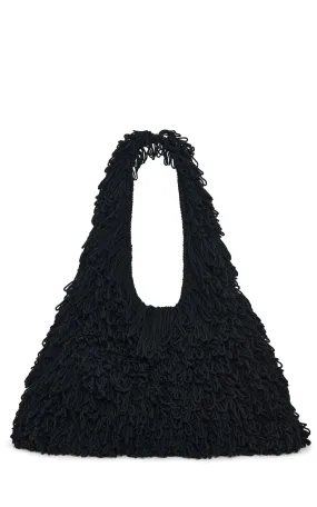 Celeus Knit Hobo Bag in Black Cashmere Silk